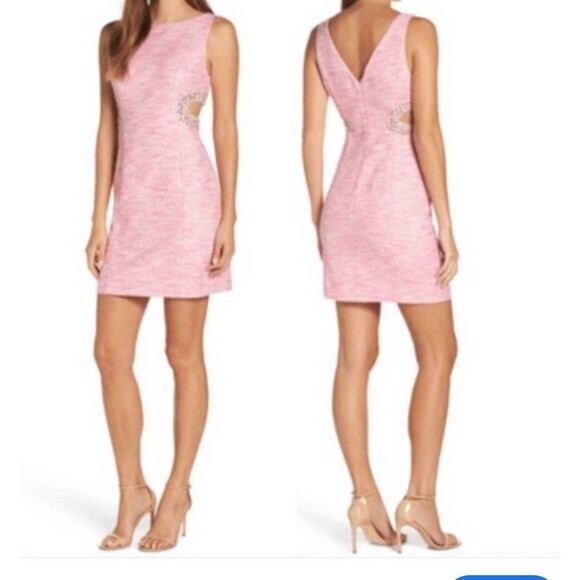 LILLY PULITZER~Catie Shift Dress Resort Pink Tropics Resort Boucle~Size 8~ $278 - Picture 2 of 16